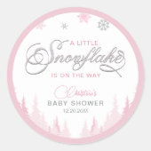 Little Snowflake Winter Baby shower Ronde Sticker (Voorkant)