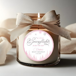 Little Snowflake Winter Baby shower Ronde Sticker