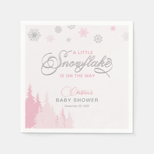 Little Snowflake Winter Baby shower servetten (Voorkant)