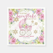 Little Snowflake Winter Bloemen Roze Baby shower