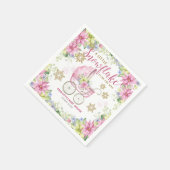 Little Snowflake Winter Bloemen Roze Baby shower Servet (Hoek)