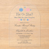 Little Snowflake Winter Gender onthulling Acryl Uitnodigingen (Voorkant)