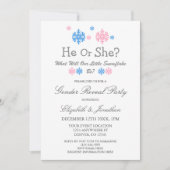 Little Snowflake Winter Gender onthulling Kaart (Voorkant)