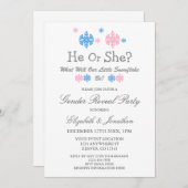 Little Snowflake Winter Gender onthulling Kaart (Voorkant / Achterkant)