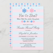 Little Snowflake Winter Gender onthulling Kaart (Voorkant / Achterkant)