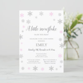 Little Snowflake Winter Invitation - Baby shower Kaart