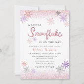 Little Snowflake Winter Meisje Baby shower Kaart (Voorkant)