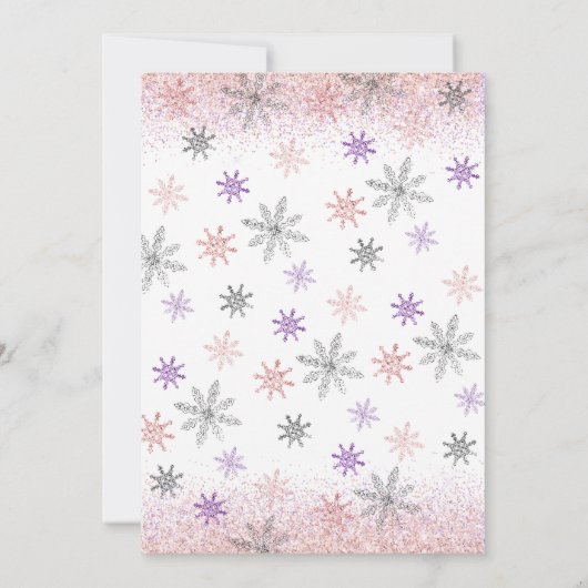 Little Snowflake Winter Meisje Baby shower Kaart (Achterkant)