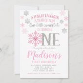 Little Snowflake, Winter ONEderland Eerste Verjaar Kaart (Voorkant)