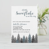 Little Snowflake Winter Wonderland Baby shower Kaart (Staand voorkant)