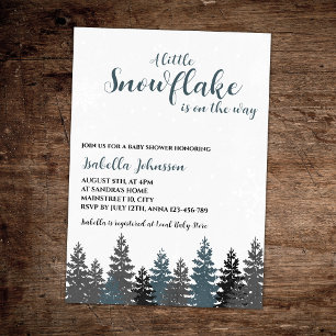 Little Snowflake Winter Wonderland Baby shower Kaart