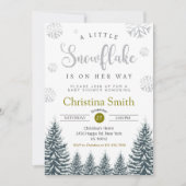 Little Snowflake Winter Wonderland Baby shower Kaart (Voorkant)