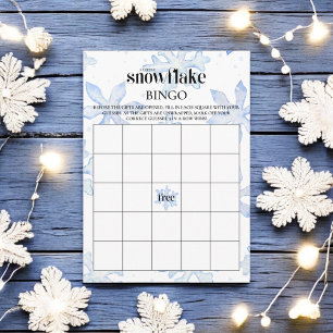 Little Snowflake Wintery Baby shower Bingo spel Informatiekaartje