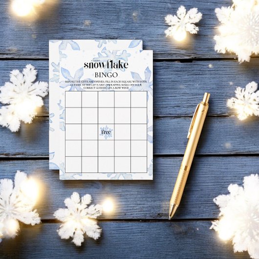 Little Snowflake Wintery Baby shower Bingo spel Informatiekaartje