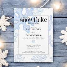 Little Snowflake Wintery Waterverf Baby shower