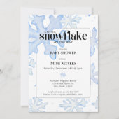 Little Snowflake Wintery Waterverf Baby shower Kaart (Voorkant)