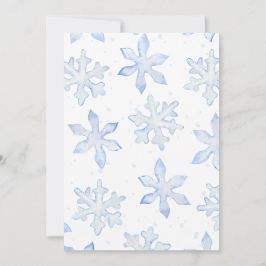 Little Snowflake Wintery Waterverf Baby shower Kaart (Achterkant)