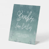 Little Snowflakes Baby shower boeken voor Baby Reclamebord Met Voetstuk (Voorkant)