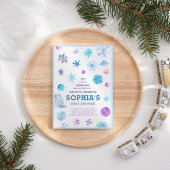 Little Snowflakes Elegant Twins Baby shower Kaart