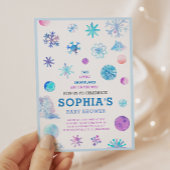 Little Snowflakes Elegant Twins Baby shower Kaart