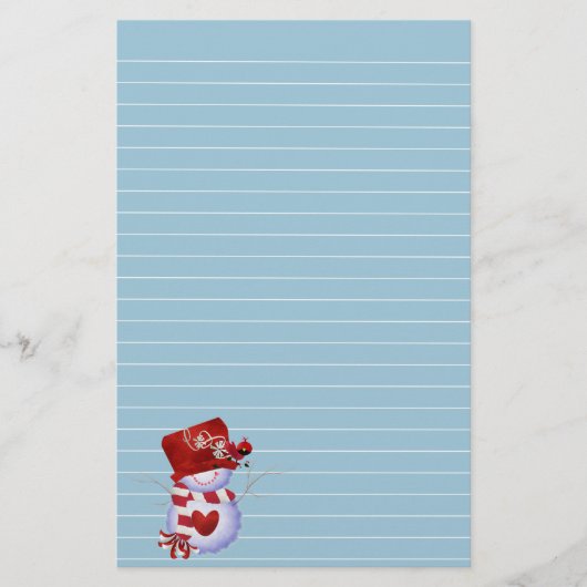 Little Snowman in Red Pet Briefpapier (Voorkant)