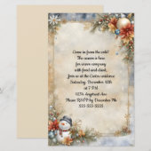 Little Snowman kerstfeest uitnodiging (Voorkant / Achterkant)