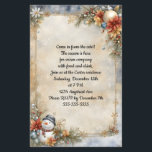 Little Snowman kerstfeest uitnodiging<br><div class="desc">Een kleine sneeuwpop in een bowler pet en sjaal is omgeven door prachtige kerstbloemen,  tegen een ijzige achtergrond op deze prachtige,   uitziende kerstfeestuitnodiging.. Verwijder de tekst en het is de perfecte briefpapier voor uw vakantie nieuwsbrieven.</div>