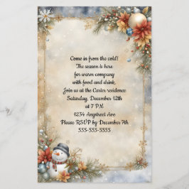 Little Snowman kerstfeest uitnodiging