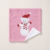 Little Snowman Kerstmis Bad Handdoek (Wasdoekje)