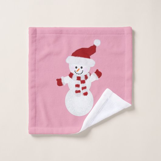 Little Snowman Kerstmis Bad Handdoek (Wasdoekje)