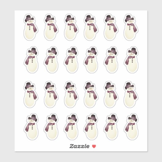 Little Snowman Label Sticker (Vel)