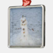 Little Snowman Pine Cone Nose Metalen Ornament (Links)