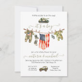 Little Soldier Army Amerikaanse vlag Baby shower Kaart (Voorkant)