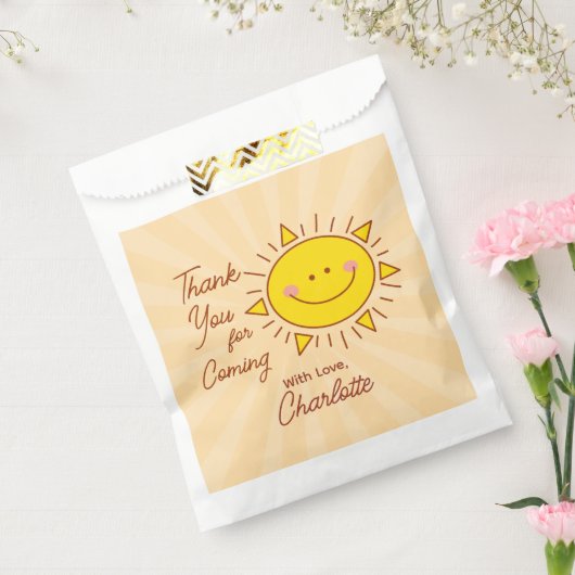 Little Sonshine Baby shower Bedankt voor je komst Bedankzakje (Gezegeld)