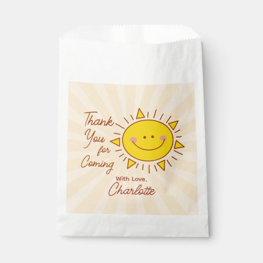 Little Sonshine Baby shower Bedankt voor je komst Bedankzakje (Voorkant)