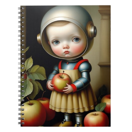Little Space Girl with Apples Notebook Notitieboek (Voorkant)