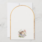  Little Sparrow Floral Spring Baby shower Kaart (Achterkant)