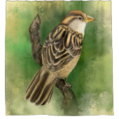 Little Sparrow Shower Curtain - groen Douchegordijn (Voorkant)