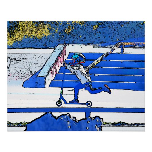 Little Speedster - Stunt Scooter Rider Poster (Voorkant)