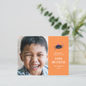 Little Spider Happy Halloween-fotokaart Feestdagenkaart (Staand voorkant)