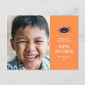 Little Spider Happy Halloween-fotokaart Feestdagenkaart (Voorkant)