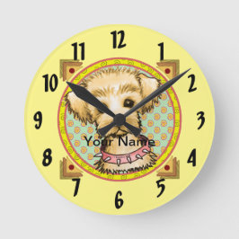 Little Spike Dog Clock Ronde Klok