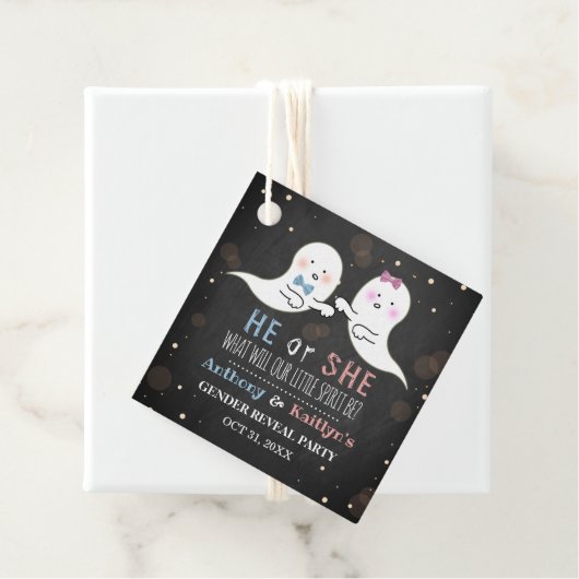 Little Spirit Halloween Ghosts Gender Reopenbaart  Bedankjes Labels (In situ)