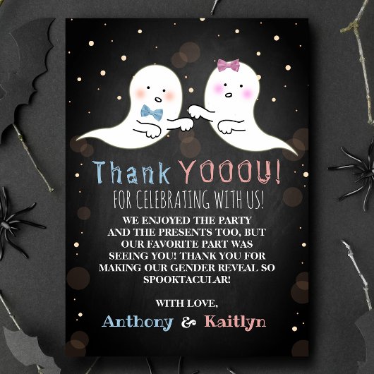 Little Spirit Halloween Ghosts Gender Reopenbaart  Bedankkaart