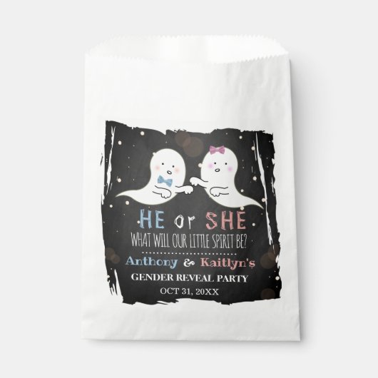 Little Spirit Halloween Ghosts Gender Reopenbaart Bedankzakje (Voorkant)