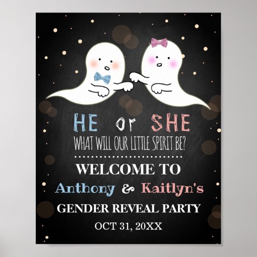 Little Spirit Halloween Ghosts Gender Reopenbaart  Poster (Voorkant)