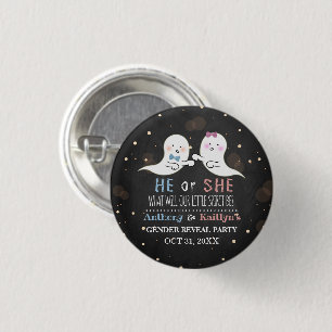 Little Spirit Halloween Ghosts Gender Reopenbaart  Ronde Button 3,2 Cm