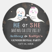 Little Spirit Halloween Ghosts Gender Reopenbaart  Ronde Sticker (Voorkant)