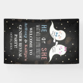 Little Spirit Halloween Ghosts Gender Reopenbaart  Spandoek (Horizontaal)