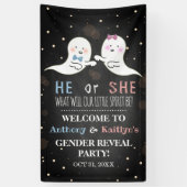 Little Spirit Halloween Ghosts Gender Reopenbaart  Spandoek (Verticaal)